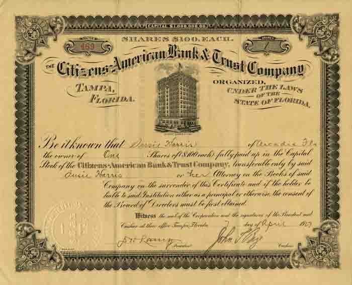 Citizens American Bank and Trust Co. - Stock Certificate